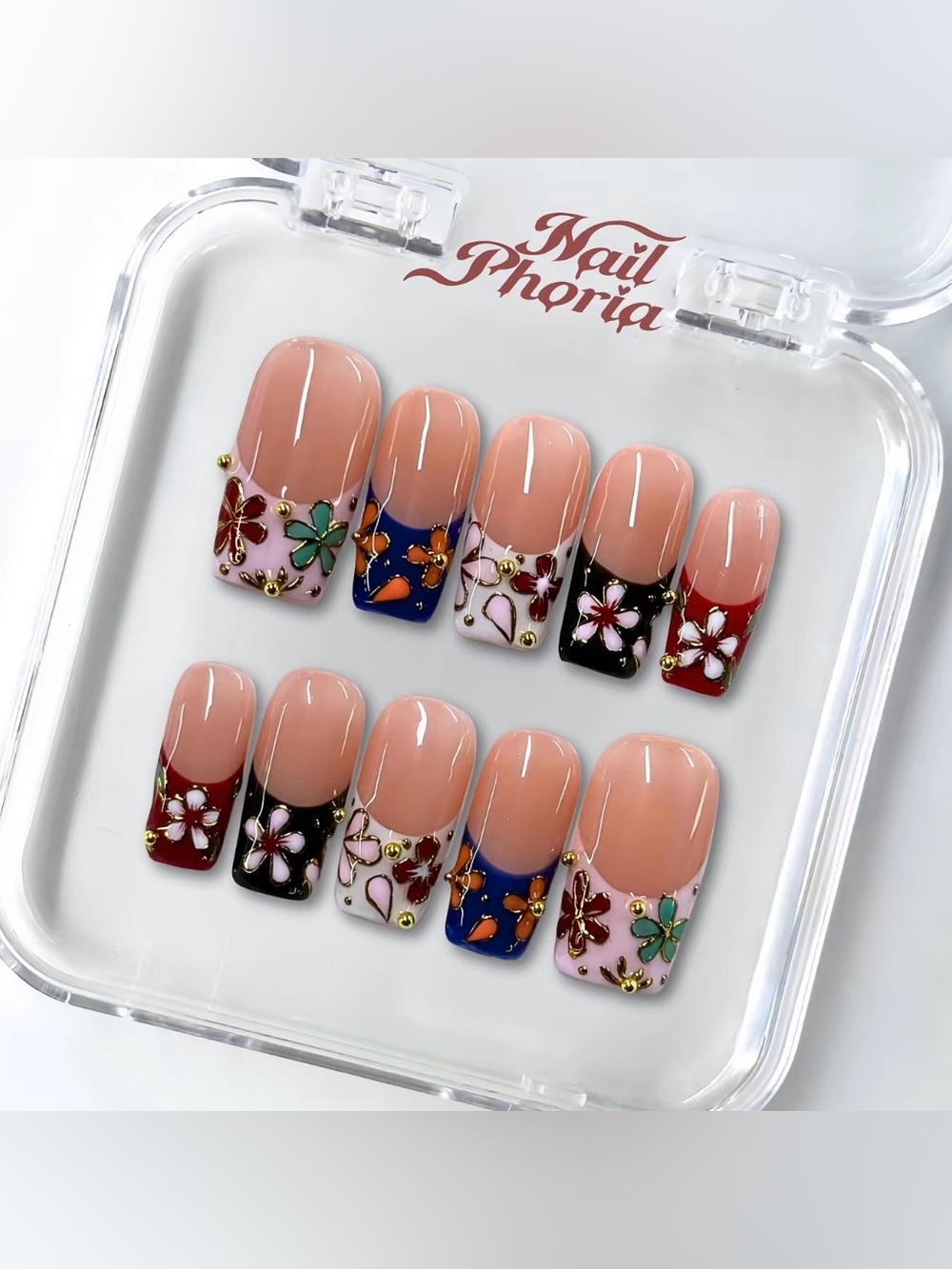 NailPhoria Square Press-On Nail Set - Painted Empress
